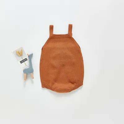 New Baby Girl Baby Knitted Strap Jumper