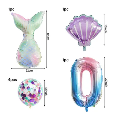 Birthday Party Supplies Decorative Mermaid Balloon Package