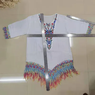Hand Crochet Flower Stitching Fringed Beach Blouse Hollow Fashion Loose Holiday Sun Protection Clothing