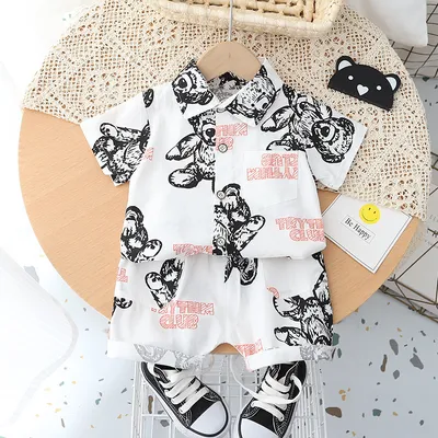 Baby Lapel Short Sleeve Shirt Suit Kids Lightweight Children's Clothing
