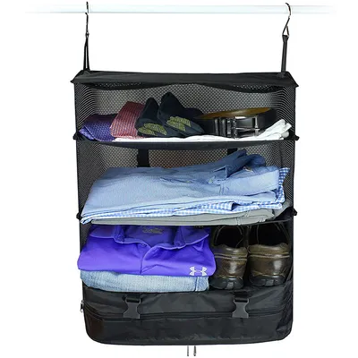 Three-layer Clothing Storage Home Cabinet Foldable Mesh Storage Bag