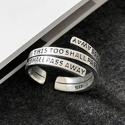 Korean Retro Fashion Personality Multi-layer Letters Women's Ring