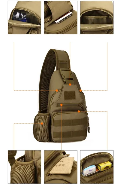 Charging port Canvas Backpack waist bag