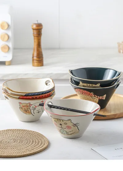 Japanese Noodle Bowl Home Creative Cute 7 Inches