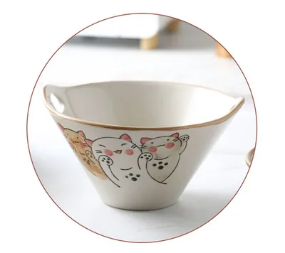 Japanese Noodle Bowl Home Creative Cute 7 Inches