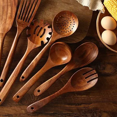 High Temperature Vegetable Spatula Acacia Wood Cooking Set Wooden Spatula