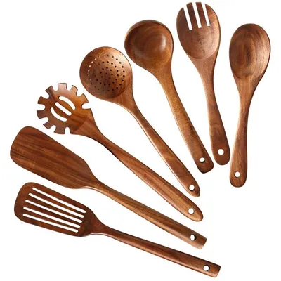 High Temperature Vegetable Spatula Acacia Wood Cooking Set Wooden Spatula