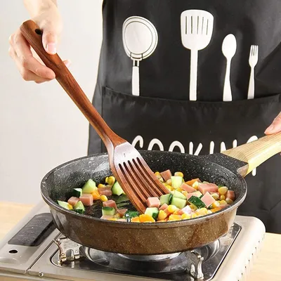 High Temperature Vegetable Spatula Acacia Wood Cooking Set Wooden Spatula