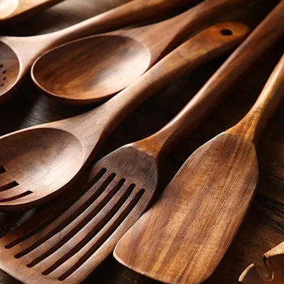 High Temperature Vegetable Spatula Acacia Wood Cooking Set Wooden Spatula