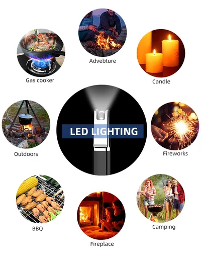 LED Lighting Arc Pulse Ignition Gun Candle Gas Range Igniter