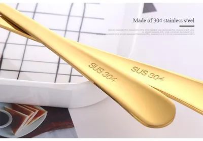 Stainless Steel Sunflower 304 Color Titanium Plated Lace Spoon