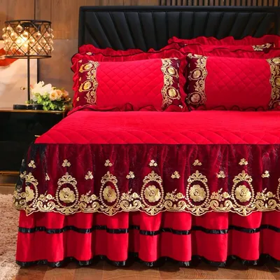 Lace Bedskirt Bedclothes Mattress Cover Bedspread Pillowcases Home Textiles