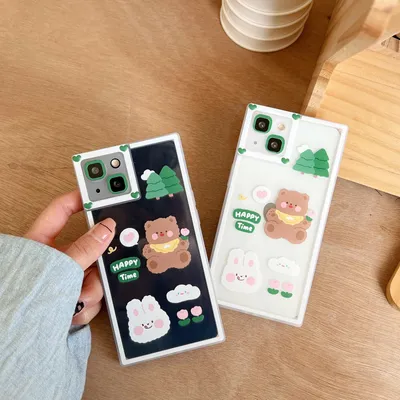 غلاف هاتف Tulip Bear Rabbit لطيف ناعم