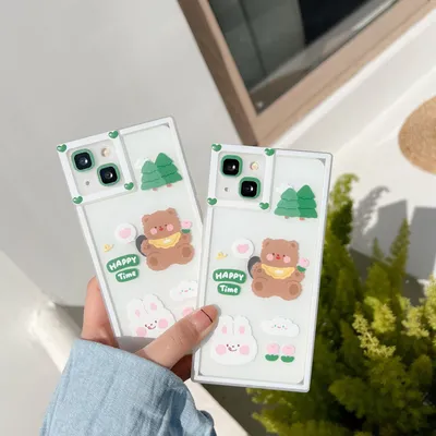 غلاف هاتف Tulip Bear Rabbit لطيف ناعم