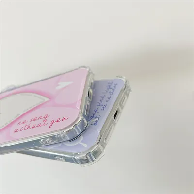 Cartoon Mirror Butterfly Heart Phone Case