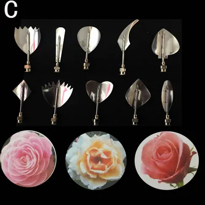 New 3d Jelly Mould Cake Fondant Flower Art Tools Set of 10 Needle Tubes Jelly Flower Utility Knife