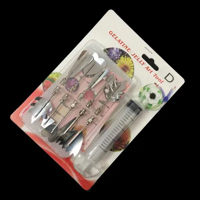 New 3d Jelly Mould Cake Fondant Flower Art Tools Set of 10 Needle Tubes Jelly Flower Utility Knife