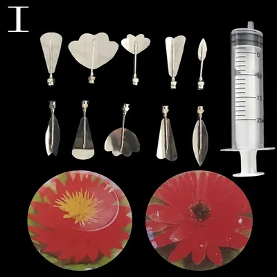 New 3d Jelly Mould Cake Fondant Flower Art Tools Set of 10 Needle Tubes Jelly Flower Utility Knife