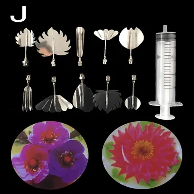 New 3d Jelly Mould Cake Fondant Flower Art Tools Set of 10 Needle Tubes Jelly Flower Utility Knife