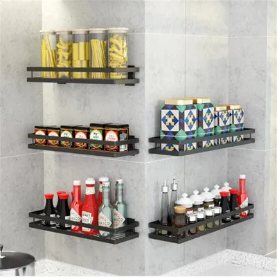 Kitchen Organizer And Storage Bowl Plate Knife Storage Black Dish Drain Rack Corner Shelf