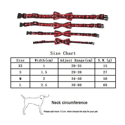 Christmas snowflake red bow collar