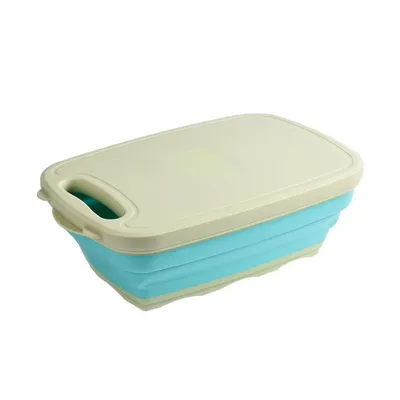 Anti-Overflow Groove Kitchen Chopping Board 9 In 1 Foldable Drainage Basket Multifunction Safety Cutting Board Set