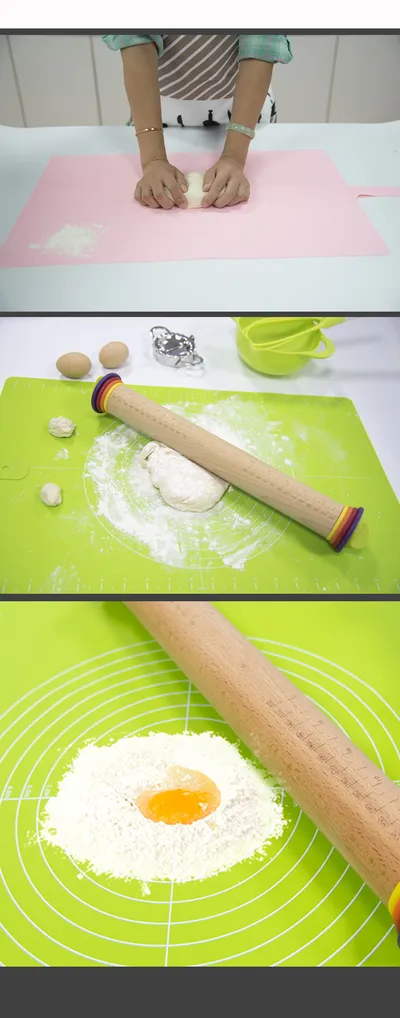 Adjustable Thickness Silicone Kneading Pad With Roll Buckle