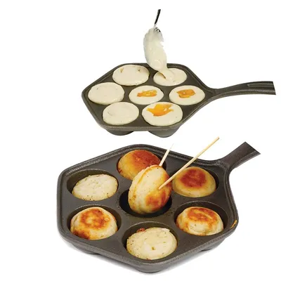 Household Cast Iron Oversize 5cm Pot Mould 7 Hole Cake Mould