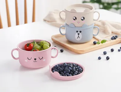 Thickened cartoon bowl with lid