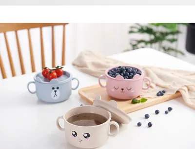 Thickened cartoon bowl with lid