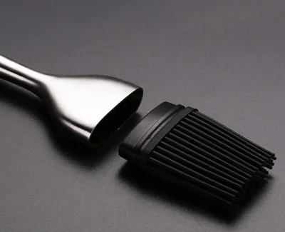 Silicon oil brush with stainless steel handle