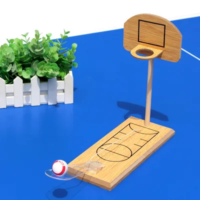 Wooden tabletop basketball game