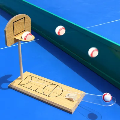 Wooden tabletop basketball game