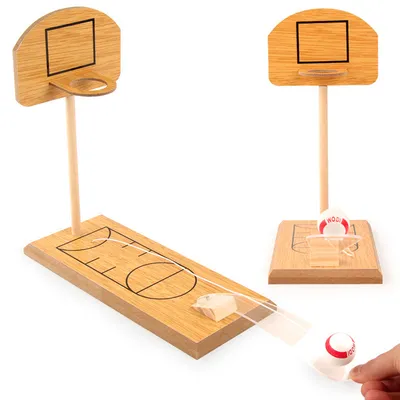 Wooden tabletop basketball game