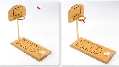 Wooden tabletop basketball game