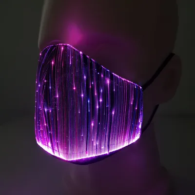 قناع مضيء ملون من الألياف البصرية بتقنية LED