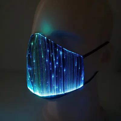 قناع مضيء ملون من الألياف البصرية بتقنية LED