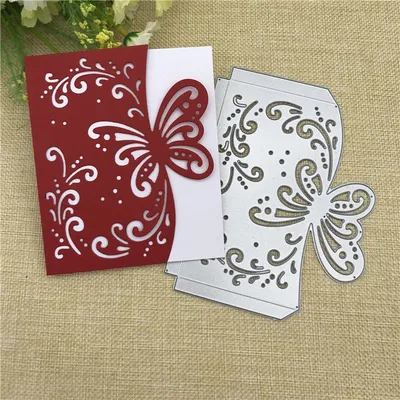 Puzzle embossing knife mold template butterfly lace