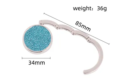 Bag Table Hook Fashion Outdoor Portable Foldable Round Shiny Diamond Purse Handbag Bag Table Hook Hanger Key Bag Hanger