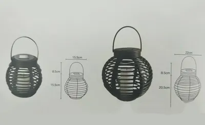 ضوء شمعة الراتان الشمسية LED