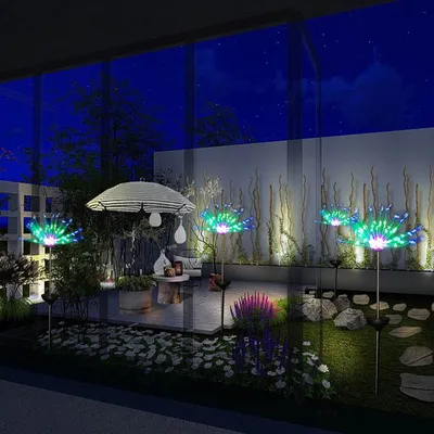 Solar firework lawn light
