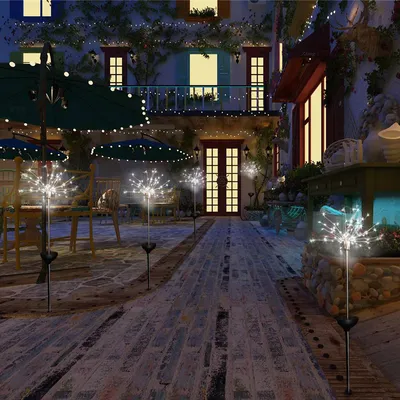 Solar firework lawn light