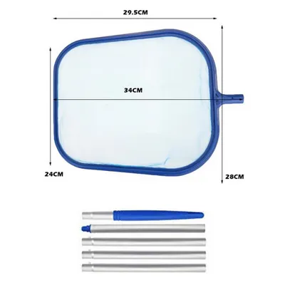 Swimming Pool Fishing Net Belt 122mm 5 Section Rod Cleaning Tool Supplies Set
