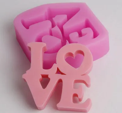 Love silicone mold wedding decoration fondant cake