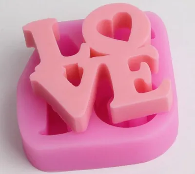 Love silicone mold wedding decoration fondant cake