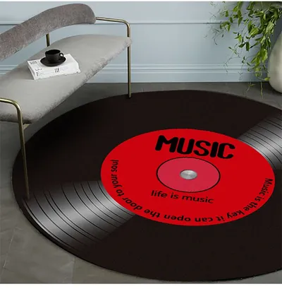 Round Non-Slip Living Room Bedroom Stool Mat Carpet
