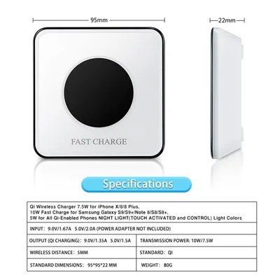 Car wireless charger night light