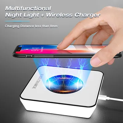 Car wireless charger night light