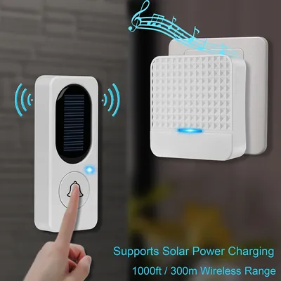 Solar-powered wireless doorbell