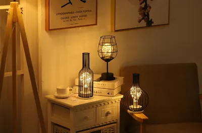 مصباح ليلي من الحديد المطاوع بتقنية LED